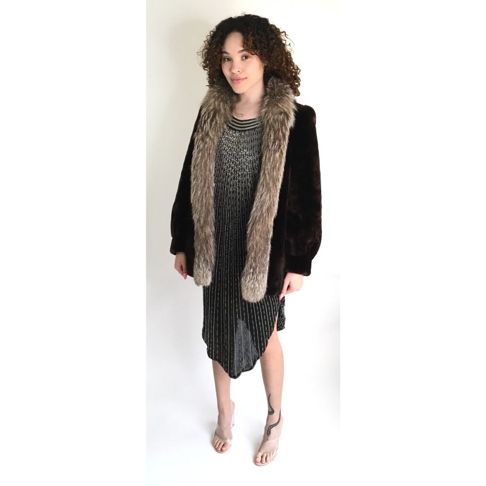 New Yorker Women's Size Small Mid Brown Fur Collar Stylish Winter Coat VTG